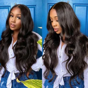 Intime 13x4 Transparent Lace Front Body Wave Wig Pre-plucked with Baby Hair Human Hair