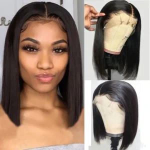 Intime High Quality Blunt Cut Bob Human Hair Wigs 5x5 HD Lace Frontal Pre-plucked Closure