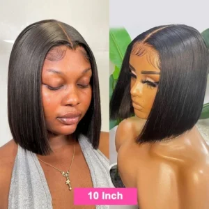 Intime High Quality Blunt Cut Bob Human Hair Wigs 5x5 HD Lace Frontal Pre-plucked Closure