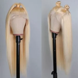 Intime Virgin Human Hair Wig 613 Blonde Pre Plucked Straight Lace Frontal Wigs