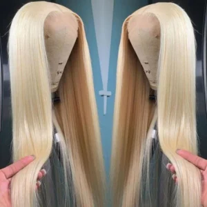 Intime Virgin Human Hair Wig 613 Blonde Pre Plucked Straight Lace Frontal Wigs