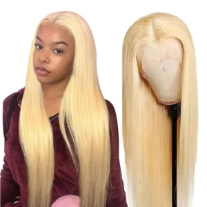 Intime Virgin Human Hair Wig 613 Blonde Pre Plucked Straight Lace Frontal Wigs