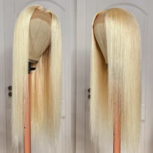 Intime Virgin Human Hair Wig 613 Blonde Pre Plucked Straight Lace Frontal Wigs