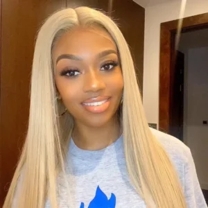 Intime Virgin Human Hair Wig 613 Blonde Pre Plucked Straight Lace Frontal Wigs