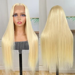 Intime Virgin Human Hair Wig 613 Blonde Pre Plucked Straight Lace Frontal Wigs