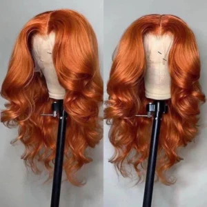 Body Wave Human Hair Wig Ginger Orange 13x4 Lace Front