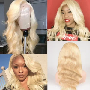 Intime 613 Blonde Body Wave Human Hair Lace Front Wig Pre-Plucked