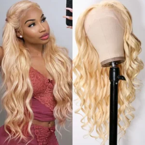 Intime 613 Blonde Body Wave Human Hair Lace Front Wig Pre-Plucked