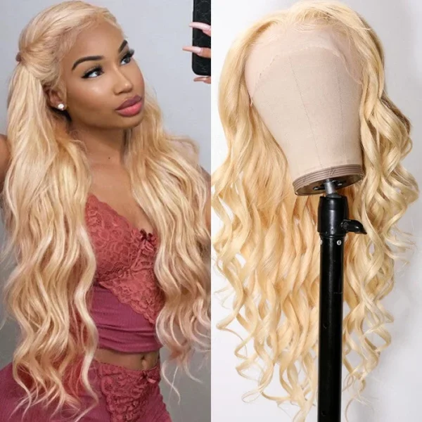 Intime 613 Blonde Body Wave Human Hair Lace Front Wig Pre Plucked (2)