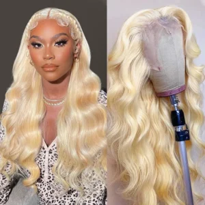 Intime 613 Blonde Body Wave Human Hair Lace Front Wig Pre-Plucked