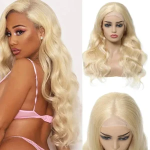 Intime 613 Blonde Body Wave Human Hair Lace Front Wig Pre-Plucked