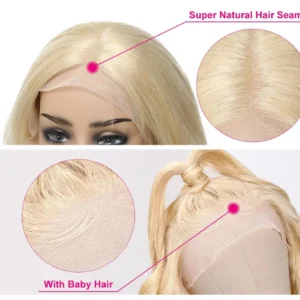 Intime 613 Blonde Body Wave Human Hair Lace Front Wig Pre-Plucked