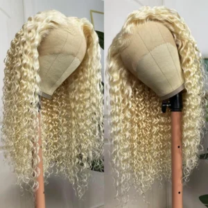 Intime 613 Blonde Deep Wave 4x4 Lace Closure Real Human Hair Wig