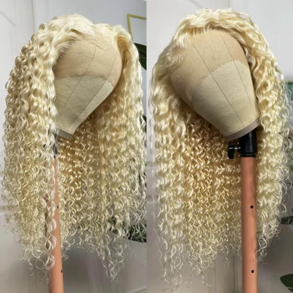 Intime 613 Blonde Deep Wave 13x4 Lace Front Real Human Hair Wig (2)