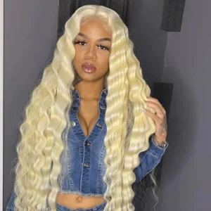 Intime 613 Blonde Deep Wave 13x4 Lace Front Wig Human Hair