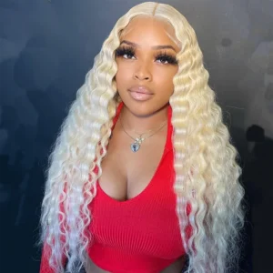 Intime 613 Blonde Deep Wave 13x4 Lace Front Wig Human Hair