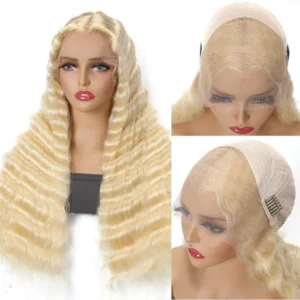 Intime 613 Blonde Deep Wave 13x4 Lace Front Wig Human Hair