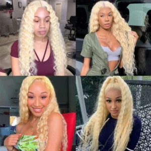 Intime 613 Blonde Deep Wave 13x4 Lace Front Wig Human Hair