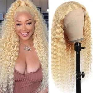 Intime 613 Blonde Deep Wave 13x4 Lace Front Wig Human Hair