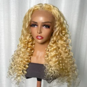 Intime 613 Blonde Deep Wave Lace Front Pre Plucked Human Hair Wig