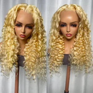 Intime 613 Blonde Deep Wave Lace Front Pre Plucked Human Hair Wig