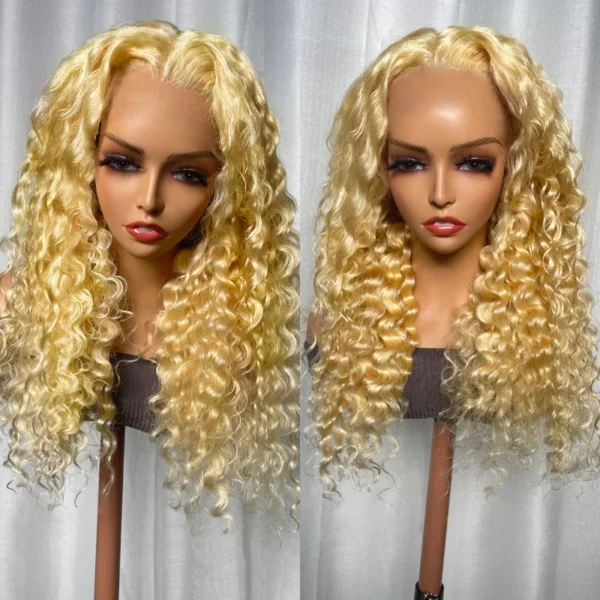 Intime 613 Blonde Deep Wave Lace Front Pre Plucked Human Hair Wig (4)