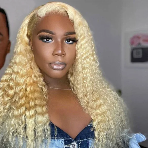 Intime 613 Blonde Deep Wave Lace Front Pre Plucked Human Hair Wig (5)