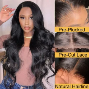 Intime Body Wave Human Hair 5x5 Pre Cut HD Lace Wear and Go Glueless Wigs (1)