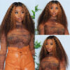 Intime Brown Highlight Curly Human Hair Transparent 5x5 Closure Wig (6)