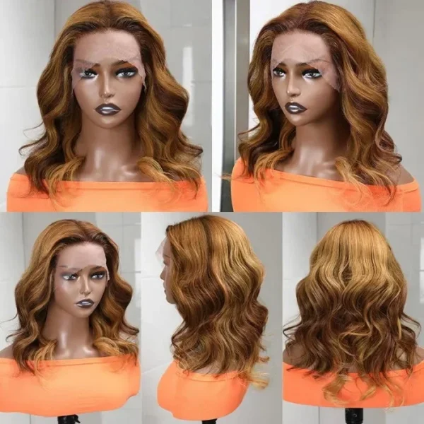 Intime Celebrity Style Body Wave Light Brown Wig with 13x4 Lace Front (2)
