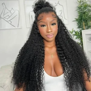 Intime Curly 13x6 Lace Front Wig with Baby Hair Pre Plucked Light Bleached Knots (1)