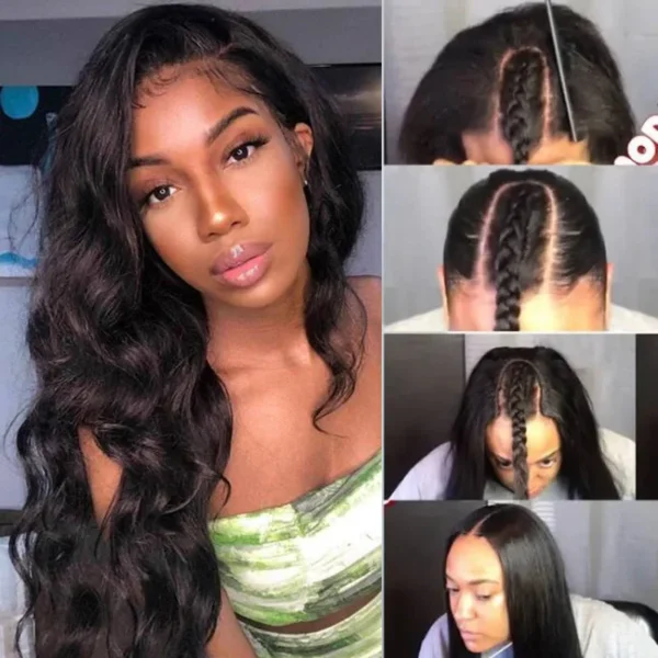 Intime Glueless U Part Body Wave Human Hair Wigs 180% Density (12)