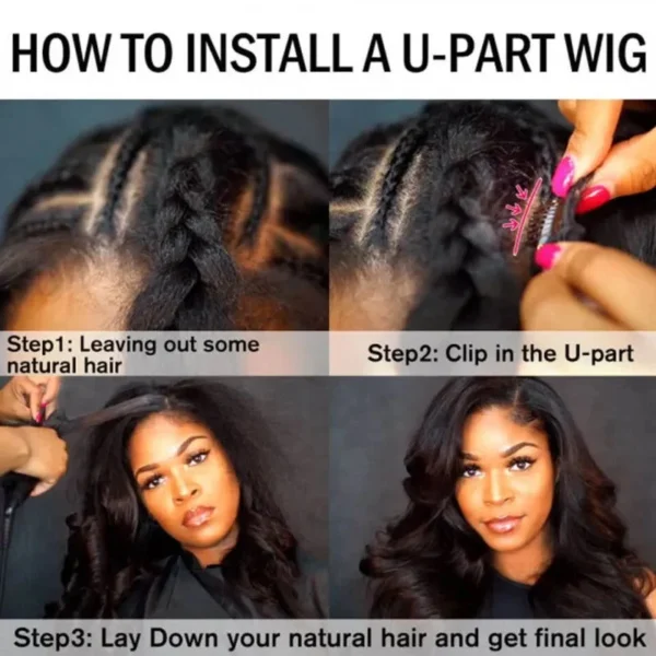 Intime Glueless U Part Body Wave Human Hair Wigs 180% Density (13)