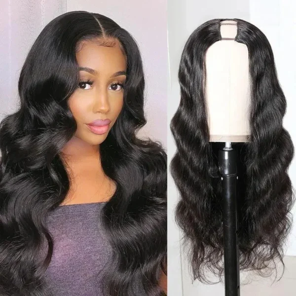 Intime Glueless U Part Body Wave Human Hair Wigs 180% Density (3)