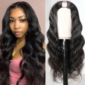 Intime Glueless U Part Body Wave Human Hair Wigs 180% Density