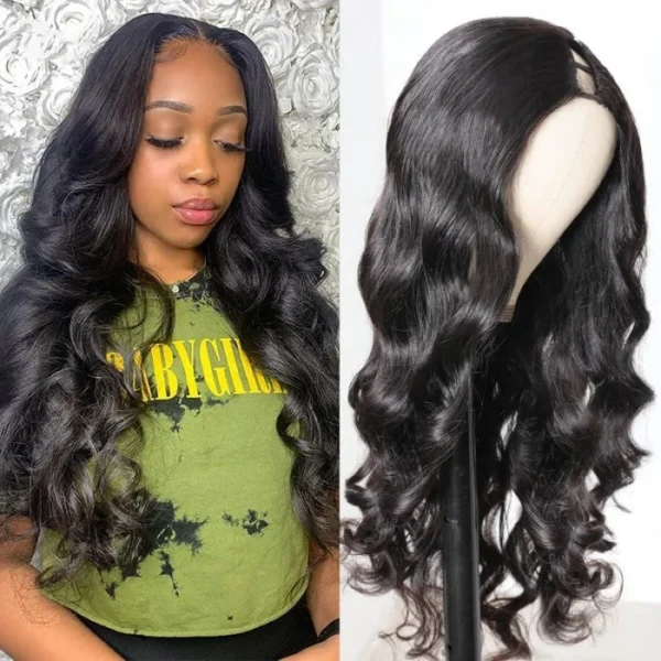 Intime Glueless U Part Body Wave Human Hair Wigs 180% Density (8)