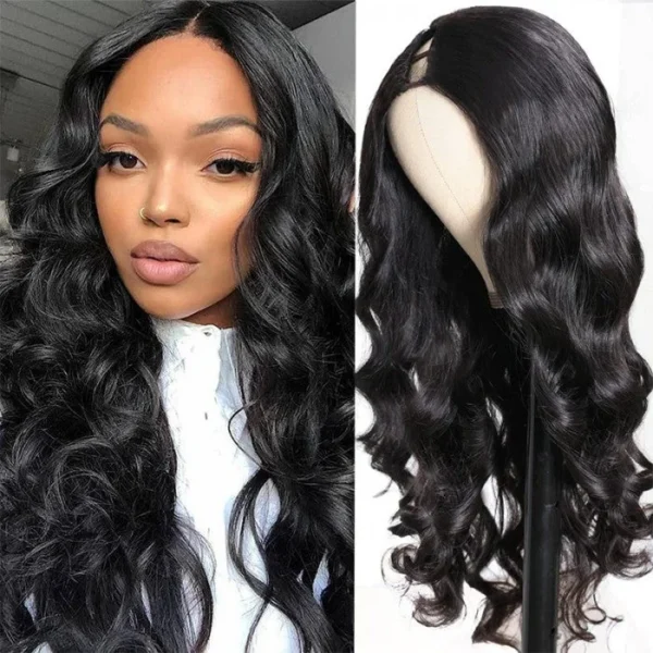 Intime Glueless U Part Body Wave Human Hair Wigs 180% Density (9)