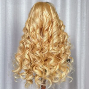 Intime Golden Loose Deep Wave Lace Wig with Dark Roots and Baby Hair