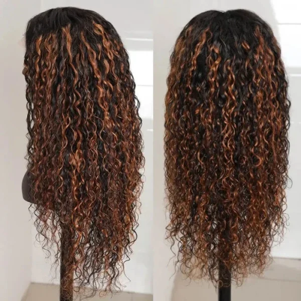 Intime Highlight Blonde Balayage Water Wave 13x4 Lace Front Wig (2)