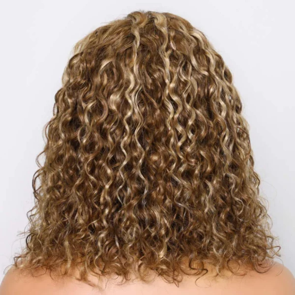 Intime Honey Blonde Highlighted Water Wave Bob Lace Wig (5)