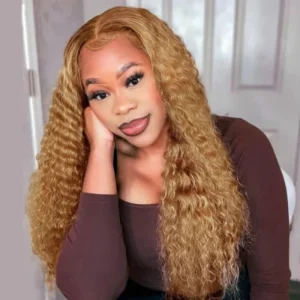 Intime Honey Blonde Water Wave 13x4 Lace Front Wig with Baby Hair