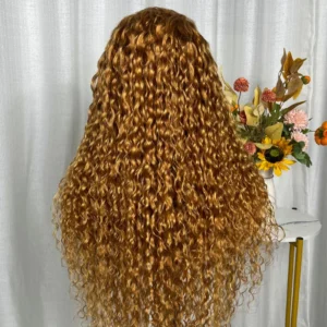 Intime Honey Blonde Water Wave 13x4 Lace Front Wig with Baby Hair