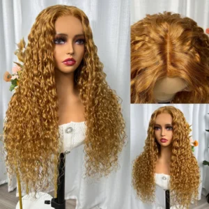 Intime Honey Blonde Water Wave 13x4 Lace Front Wig with Baby Hair