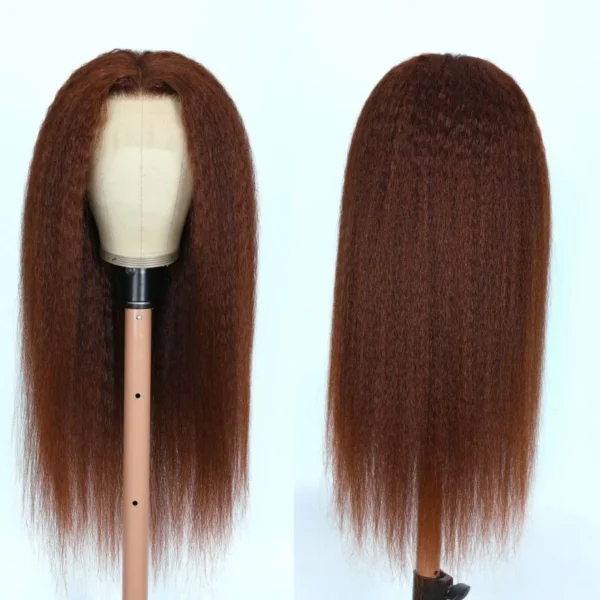 Intime Kinky Straight Reddish Brown Lace Front Wig (3)