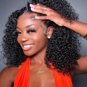 Intime Medium Length Popping Curly 250% Density HD Lace Front Human Hair Wig