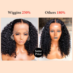 Intime Medium Length Popping Curly 250% Density HD Lace Front Human Hair Wig