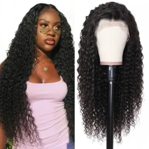 Intime Natural Deep Wave 13x4 Lace Front Virgin Human Hair Wigs