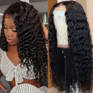 Intime Natural Deep Wave 13x4 Lace Front Virgin Human Hair Wigs