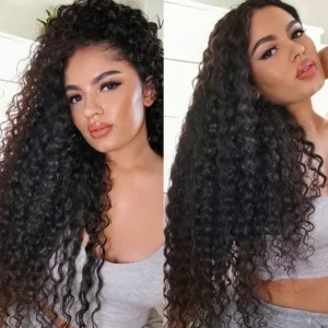 Intime Natural Deep Wave 13x4 Lace Front Virgin Human Hair Wigs