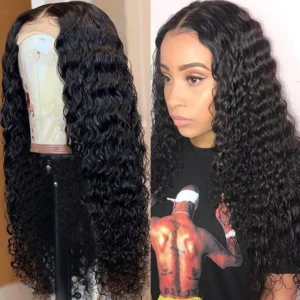 Intime Natural Deep Wave 13x4 Lace Front Virgin Human Hair Wigs